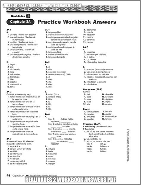 Spanish 2 realidades workbook answers. Things To Know About Spanish 2 realidades workbook answers. 