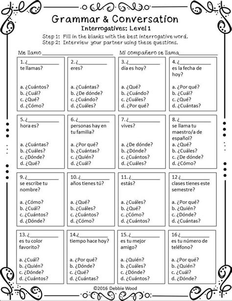 Spanish Interrogative Words Great questions for getting to know each