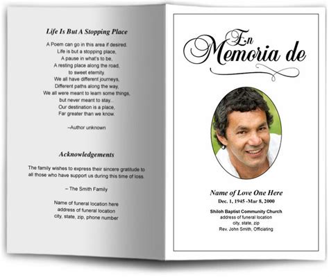 Spanish Obituary Template