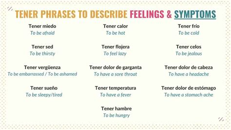 Spanish Sentences Using Tener Calor