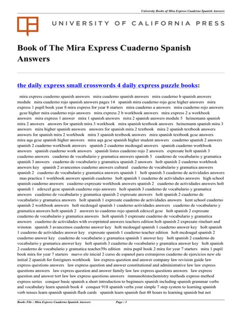 Spanish Textbook Mira Answers