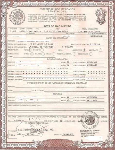 Spanish birth certificate online. .  ...