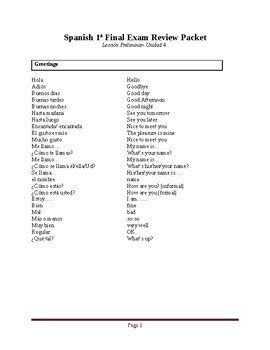 Spanish final exam review packet answer key. com *Note - Answer Keys will be posted AFTER ...
