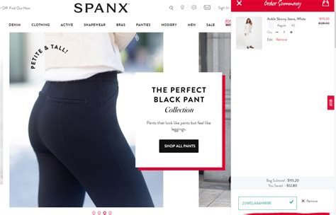 Spanx discount codes. 2 days ago · Offer DescriptionExpiresDiscount Type. Apply this Spanx promo code to secure 10% off your first purchase. Expires 5/2/2024. Code. Secure 10% off first purchases at Spanx by signing up to the newsletter. Expires 9/17/2024. Deal. Claim $20 off at Spanx and 15% off for a friend with a recommendation. Expires 2/1/2025. 