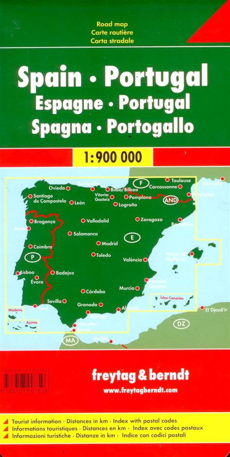 Spanyolorszag, portugalia autoterkepe 1:1 500 000. - Das magische handbuch von peter eldin.
