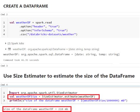 Spark dataframe size in mb.  I do not see a single function that can do this.  Similar to Python...