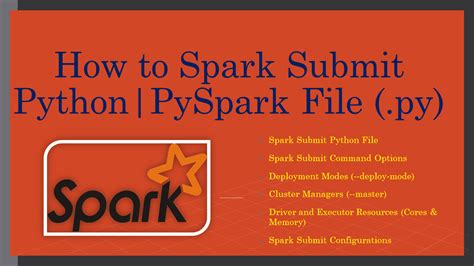 Spark submit py files. Nov 24, 2022 · When you access files in the archive that are passed via --archives parameter to Spark job, you do not need to specify full path to these files, instead you need to use current working directory (.). In your specific case it probably will be ./config/config.yaml (depends on folder structure inside your archive). 