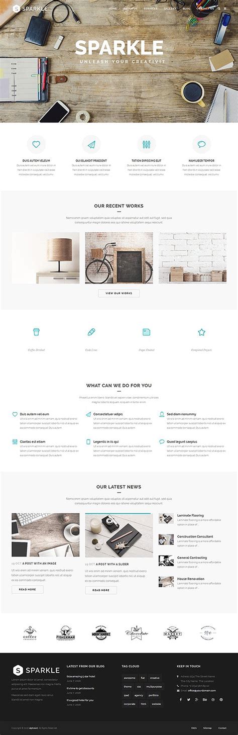 Sparkle Responsive HTML Template creativework247 Website template