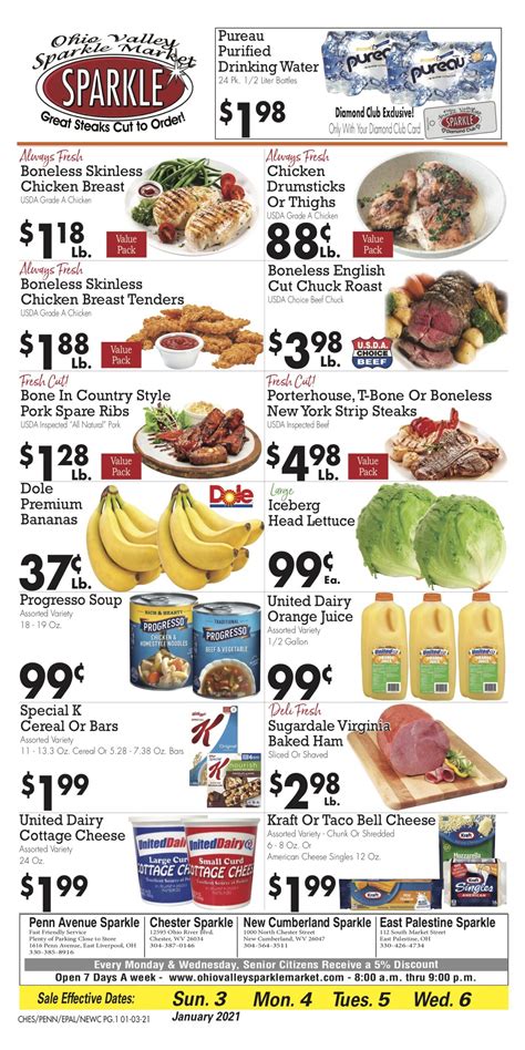 Sparkle market weekly ad. 6 May 2024 ... Sparkle Market is locally owned and operated full-service grocery store that has served the residents of East Palestine and neighboring ... 