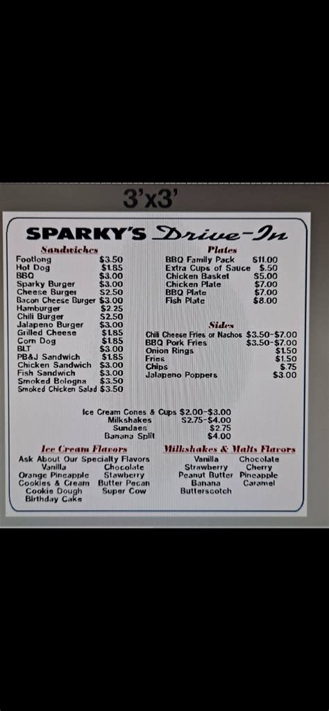 Sparky's Drive Inn. Sparky's has been around since before who knows when and they are serving up your great American menu of dogs, burgers, and classic .... 