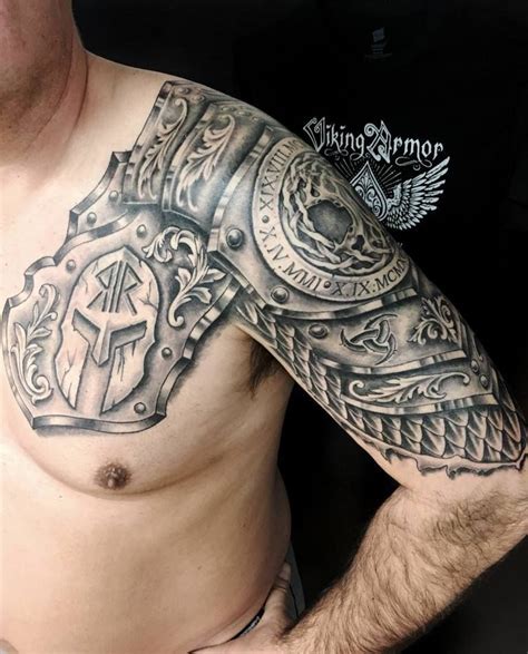 Spartan shoulder armor tattoo. 