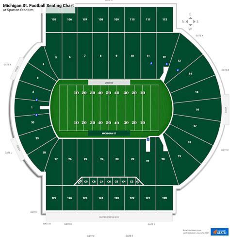 Spartan Stadium - Section 24. View from the center of Section 24. Click on the image for a larger view. Rows go from 1 to 66, where row 1 is the lowest row closest to the field, and row 66 is the highest row (only to row 66 on sidelines). Rows 57-66 are under the upper deck over hang..