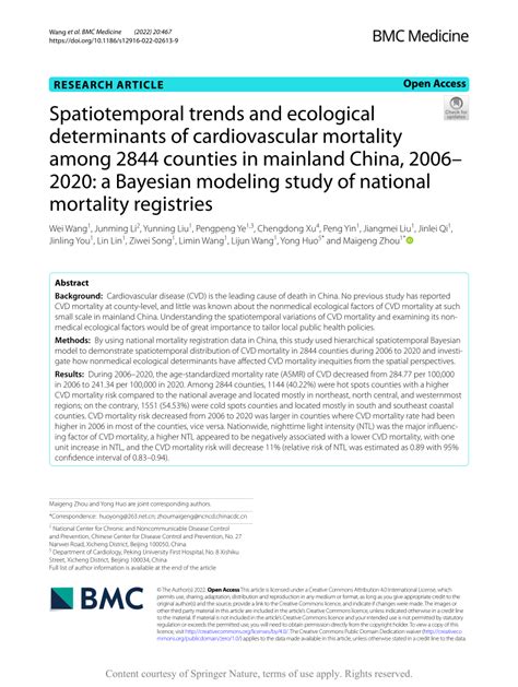 Spatiotemporal trends and ecological determinants of cardiovascular