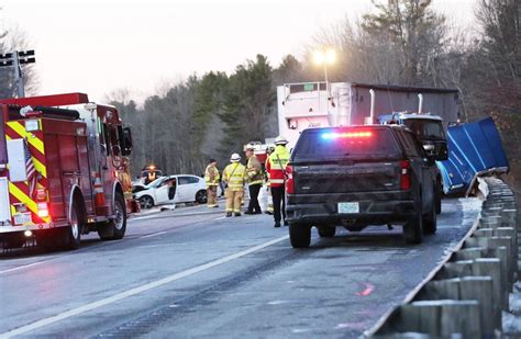 Officials with NH's Department of Environmental Safety say 2,800 gallons of oil were in the vehicle when it rolled over. the tank was leaking after the crash...