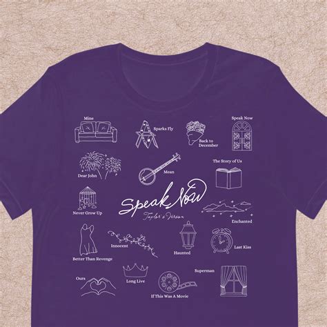 Speak now shirt. Check out our taylorswift speak now dress selection for the very best in unique or custom, handmade pieces from our clothing shops. ... Speak Now Purple Art White T Shirt Merch (54) Sale Price $14.72 $ 14.72 $ 16.00 Original Price $16.00 (8% off ... 