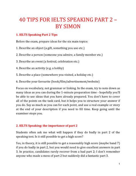 Speaking Ielts Simon Answer