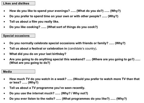 Speaking b2 questions.  Prepare students better for the speaking part of the B2 First exam.  F...