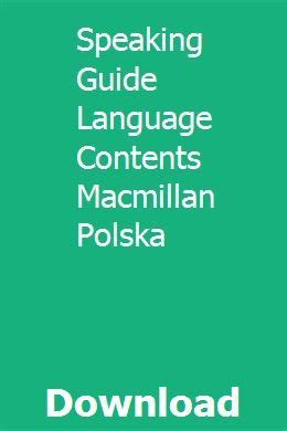Speaking guide language contents macmillan polska. - Case ih stx 500 repair manual.