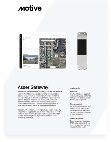 Spec sheet Asset Gateway
