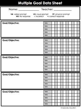 Special Education Data Collection Sheets Special education data, Data