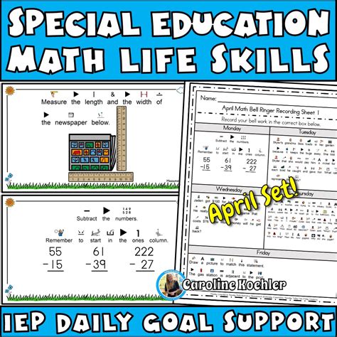 Special Education Functional Math Curriculum April Daily Math and IEP