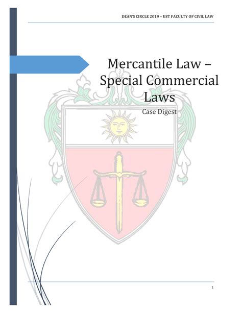 Special Laws in Mercantile Law