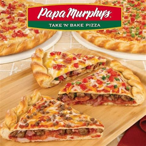 Feb. 5, 2016. Papa Murphy’s Take ‘N’ Bake Pizza has three new pizzas for Super Bowl Sunday. Each is available for order and pick up the day before to save time, according to a company press release. Game Ball Pizza — …. Specials at papa murphy's pizza