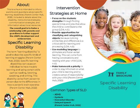 Specific Learning Disability Info Brochure Common Types of SLD