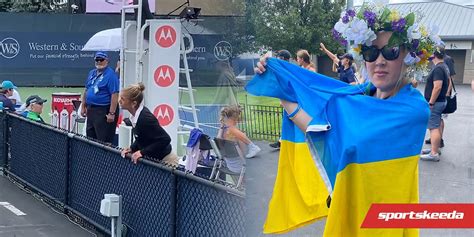 Spectator with oversized Ukraine flag thrown out of Cincinnati Open qualifier