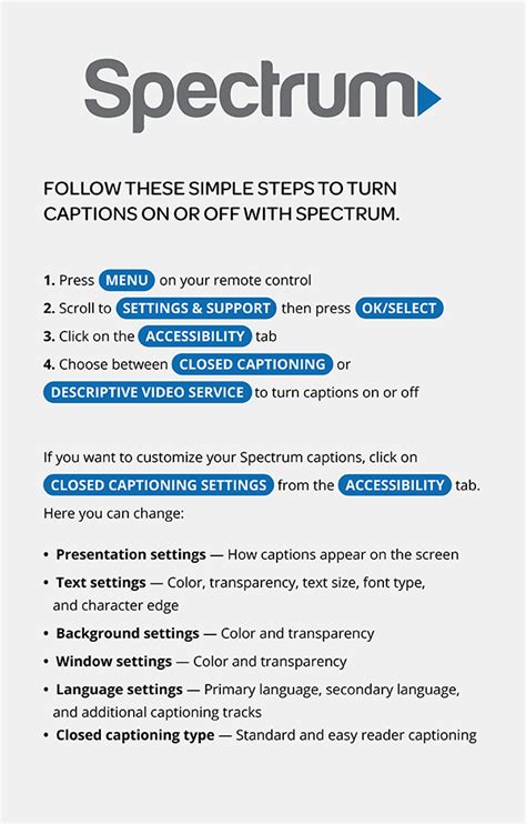To turn off closed captions, follow these steps: 1. 