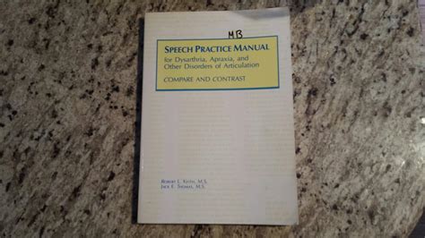 Speech practice manual for dysarthria apraxia and other disorders of articulation compare and contrast. - Dracula study guide timeless timeless classics.