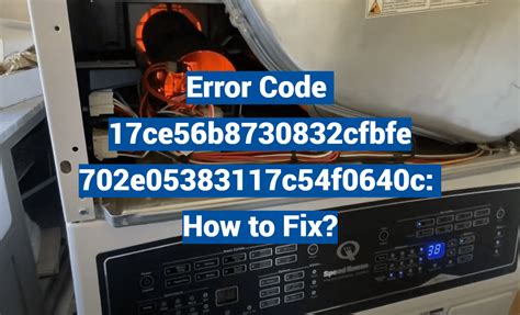 Speed queen dryer error codes.  There are various reasons for this error ...
