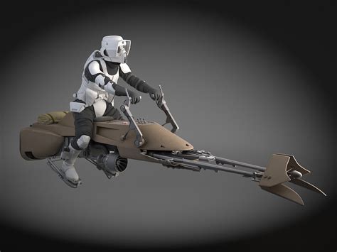 Speeder bike. The speeder bikes of the Kintan Striders Gang are overpowered repulsorcraft that are as dangerous as the Niktos often found riding them. With many of the comforts and safety features of civilian models stripped away, the speeders are crafted for maximum speed and marked by the skeletal gang symbol. 