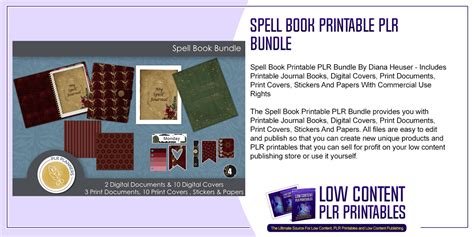 Spell Book Printable PLR Bundle PLR Printable Bundle