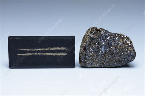 Sphalerite streak. Streak. The color of a powdered portion of a mineral is known as its streak. Generally, the streak color is different from the color observed in hand sample, and it can be much more diagnostic for identification purposes. Mineral powder may be easily obtained by rubbing a corner of the specimen against a white porcelain surface (or streak plate). 