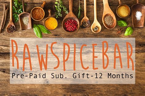 Spice of the month rawspicebar. Start cooking new dishes with our monthly spice subscription. Each month, we'll send one new spice blend, freshly ground and small-batch blended in-house. Sample recipes from all around the world, with plenty of recipes for all diets. 