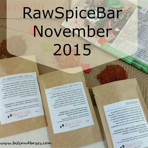 Raw Spice Bar is a monthly subscription of fresh, brilliantly composed craft spice blends. Check out our review of the June 2017 Yucatan Kit + $5 OFF! Review Wed July 12. …. 