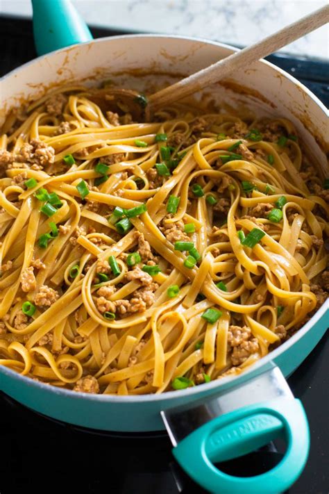 Spicy Peanut Butter Noodles with Pork - Peanut Blossom