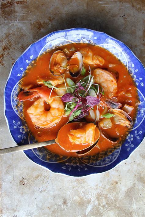 Spicy Tomato Seafood Chowder - Heather Christo