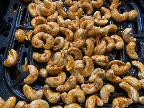 Spicy air fryer nuts are a tasty snack and super easy to make