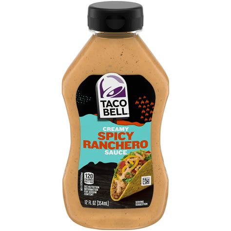 Spicy ranch sauce taco bell. Salsas and Sauces. These are all of the salsas and sauce options at Taco Bell that do not contain wheat or gluten ingredients. Avocado Ranch Dressing. Creamy Chipotle Sauce. Creamy Jalapeno Sauce. Hot Sauce Packet. Mild Sauce Packet. Red Sauce. Spicy Ranch Sauce. 