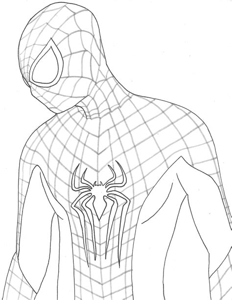 Spider Man Line Drawing