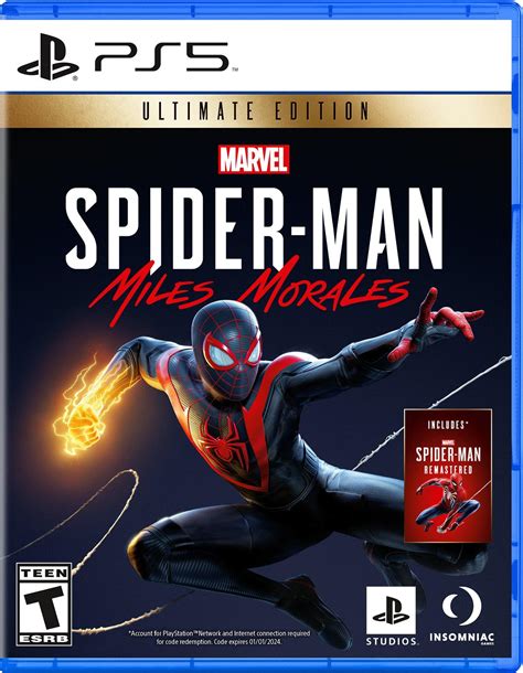 Spider man miles morales ultimate edition. Buy the bundle of the award-winning game and its remastered version for PS5, with fast loading, adaptive triggers, haptic feedback and 4K graphics. See customer … 