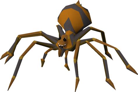 Spider osrs. Poison spiders are monsters that can be found in many locations, including the Wilderness. They are aggressive and attack with Melee, being fairly accurate and able to inflict a poison that starts at a 6. Contrary to popular belief, Protect from Melee does not prevent them from causing poison. They are generally hated by players, as they make any location much more difficult to survive in. The ... 