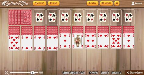 Spider sol bliss. Solitaire is a single-player card game in which you try to arrange all of your cards into foundation piles. While “Solitaire” typically refers to classic Klondike Solitaire, there are many versions and difficulty levels such Klondike Solitaire Turn 3 and FreeCell. The game was first known, and is still called "Patience," reflecting the ... 