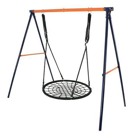 Spider swing. Highlights. Year-round fun for kids: our 40 in. spider web tree swing is popular among kids and adults, its unique design and attractive appearance allow kids to swing excitedly throughout the year, with a strong load-bearing capacity, it can handle multiple kids at the same time, there is no doubt that the entire family could harvest happiness from this product 