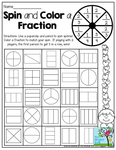Spin and Color a Fraction! TONS of handson and fun printables