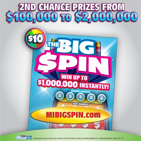 A 30-year-old player from Delta County won $2 million playing the Michigan Lottery's $2,000,000 Cash Multiplier instant game. ... but I play the Daily Spin to Win game every day in hopes of .... 
