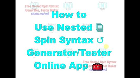 Spintax Generator Generate Styled Anchor Text Links YouTube