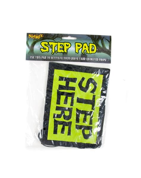 Spirit halloween footpad. The Step Pad Covers- 4 Pack is a set of activation accessories sold by Spirit Halloween for the 2023 Halloween season. It resembles a set of 4 step pad covers, meant for use with a Step Pad Animatronic Activator. Each of the four step pads have a unique design: a bloody circus background with the words “Step Right Up”, a purple spider with webs, a crushed Jack o Lantern, and bloody ... 